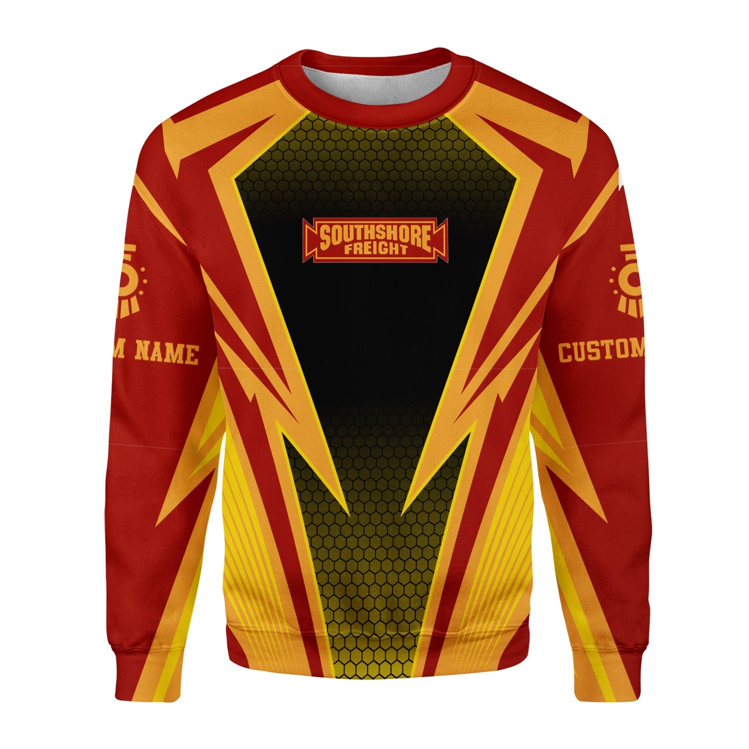 Railspirit Personalized Chicago South Shore and South Bend Railroad Sweatshirt Lightning Graphic Style Shirt Gift Idea For Train Lover