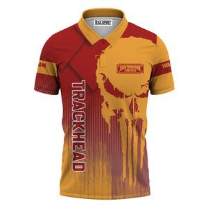 Railspirit Personalized Chicago South Shore and South Bend Railroad Polo Shirt Skull Design with Custom Job Train Shirt for Trackhead Crew