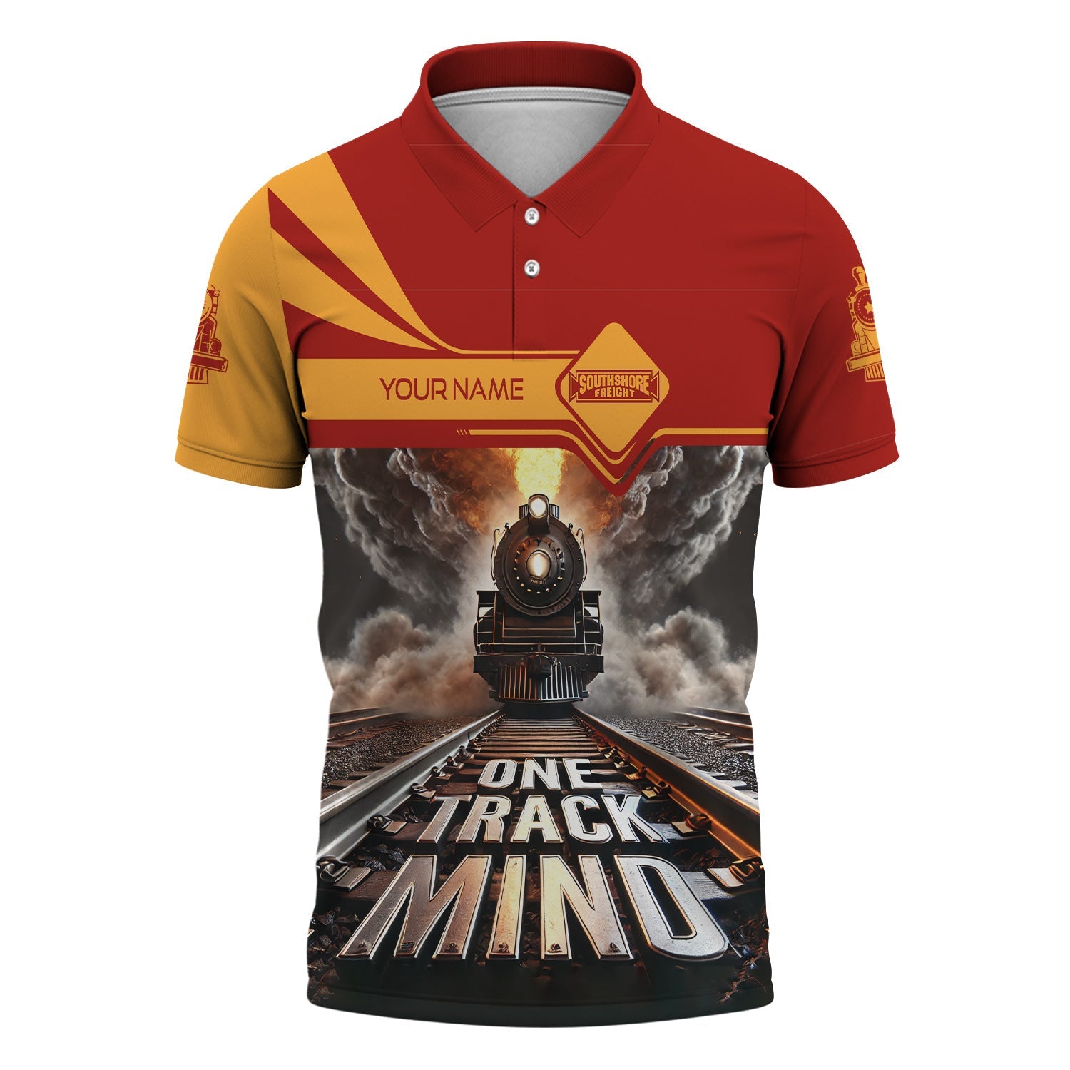 Railspirit Personalized Chicago South Shore and South Bend Railroad Polo Shirt One Track Mind Train Printed Shirt