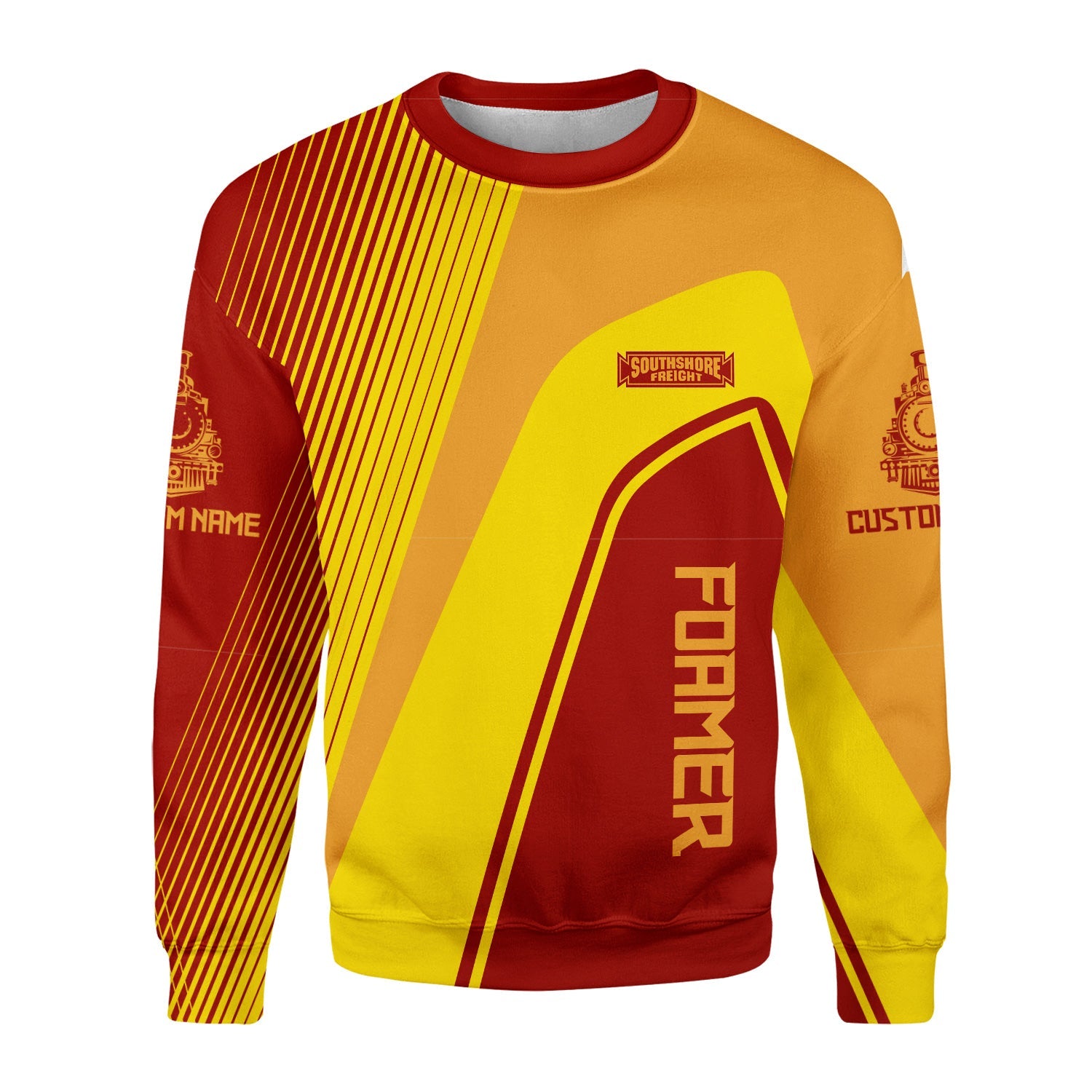 Railspirit Personalized Chicago South Shore and South Bend Railroad Sweatshirt Vibrant Striking Style Shirt For Rail Enthusiasts