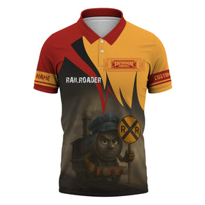 Railspirit Personalized Chicago South Shore and South Bend Railroad Polo Shirt Angry Train Polo Shirt Gift Idea For Train Lover