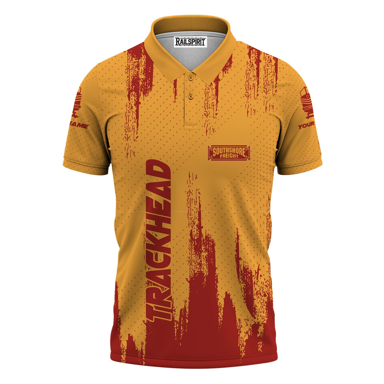 Railspirit Personalized Chicago South Shore and South Bend Railroad Polo Shirt Paint Impact Design Train Shirt for Trackhead