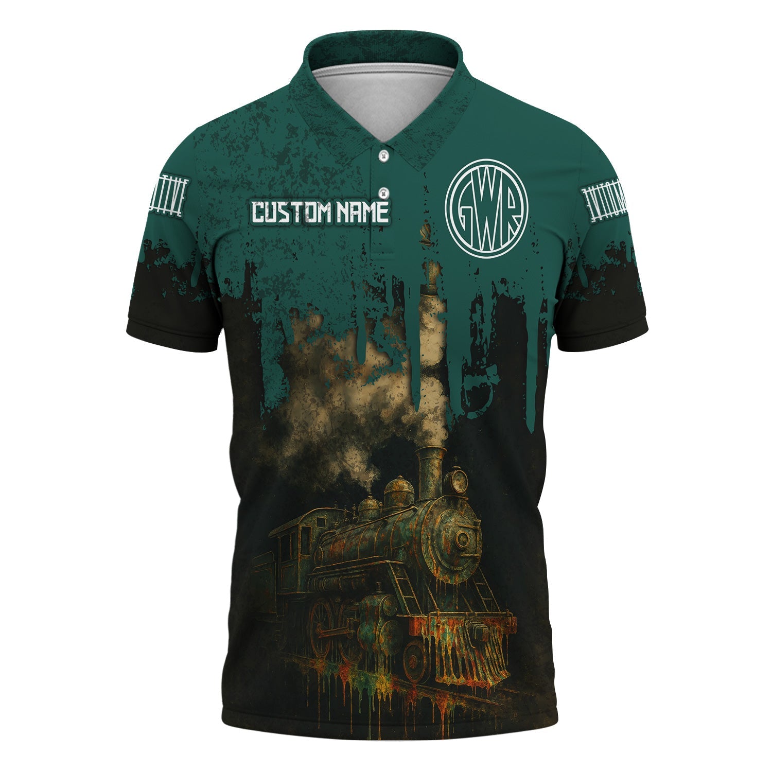 Railspirit Personalized Great Western Railway Polo Shirt Vintage Train Art Style Shirt For Locomotive Fans