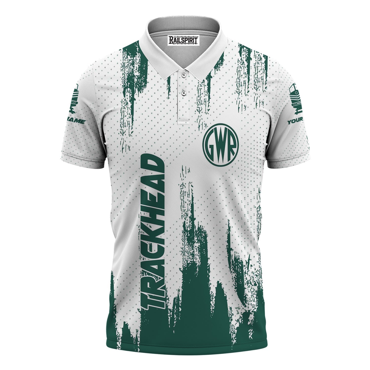 Railspirit Personalized Great Western Railway Polo Shirt Paint Impact Design Train Shirt for Trackhead