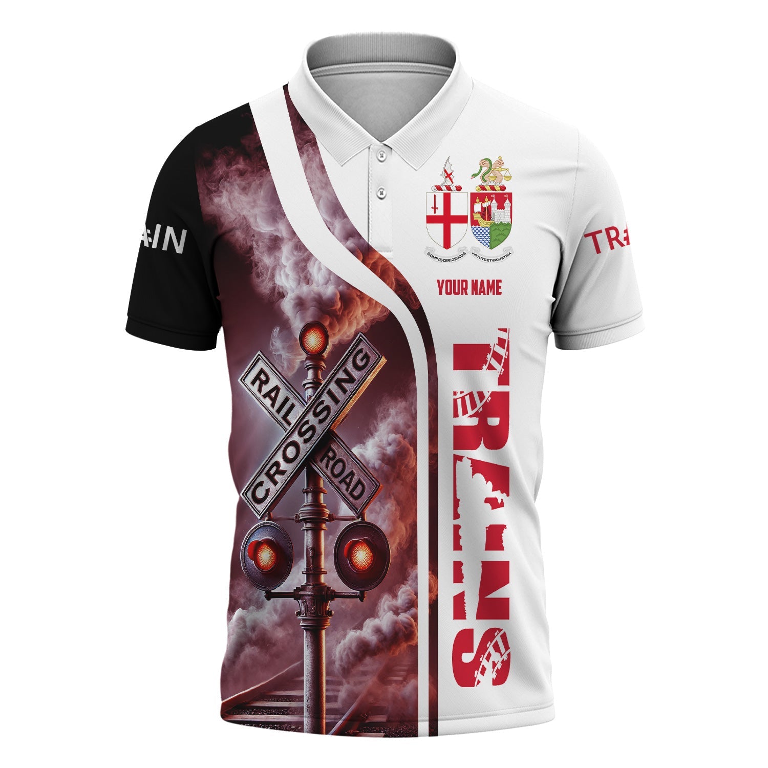 Railspirit Personalized Great Western Railway Polo Shirt Crossing Railroad Sign Locomotive Train Shirt All Over Print