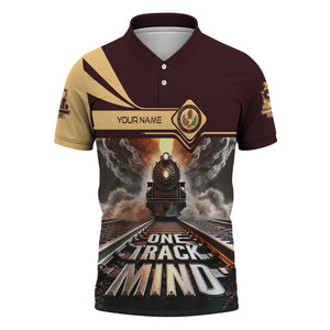 Railspirit Personalized London, Midland and Scottish Railway Polo Shirt One Track Mind Train Printed Shirt