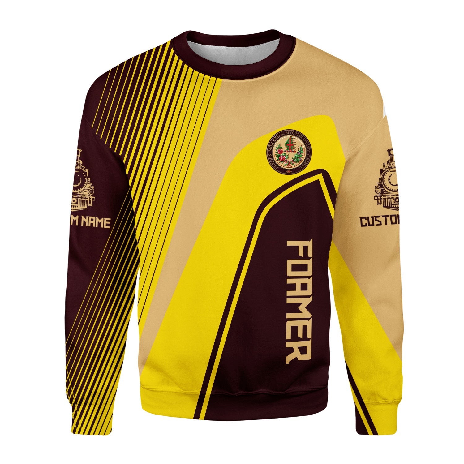 Railspirit Personalized London, Midland and Scottish Railway Sweatshirt Vibrant Striking Style Shirt For Rail Enthusiasts