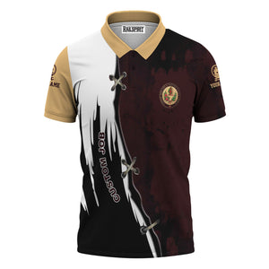 Railspirit Personalized London, Midland and Scottish Railway Polo Shirt Retro Stitches Design with Custom Position Train Shirt