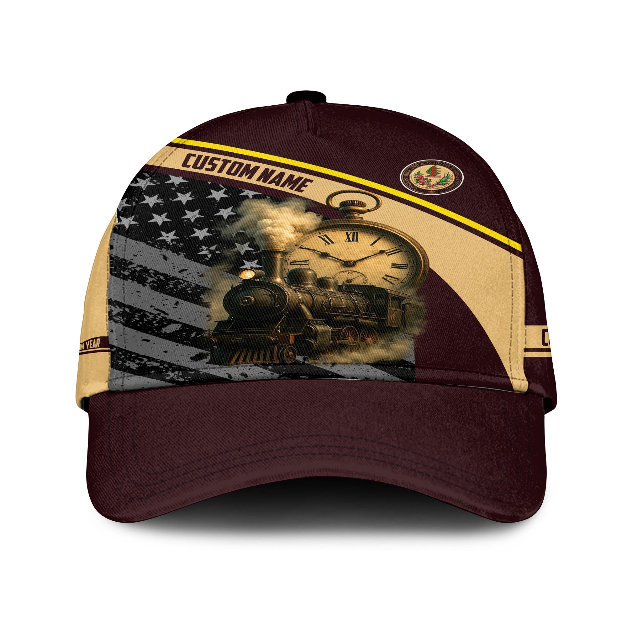 Railspirit Personalized London, Midland and Scottish Railway Classic Cap Classic Steam Engine With Retro Pocket Watch Cap All Over Print