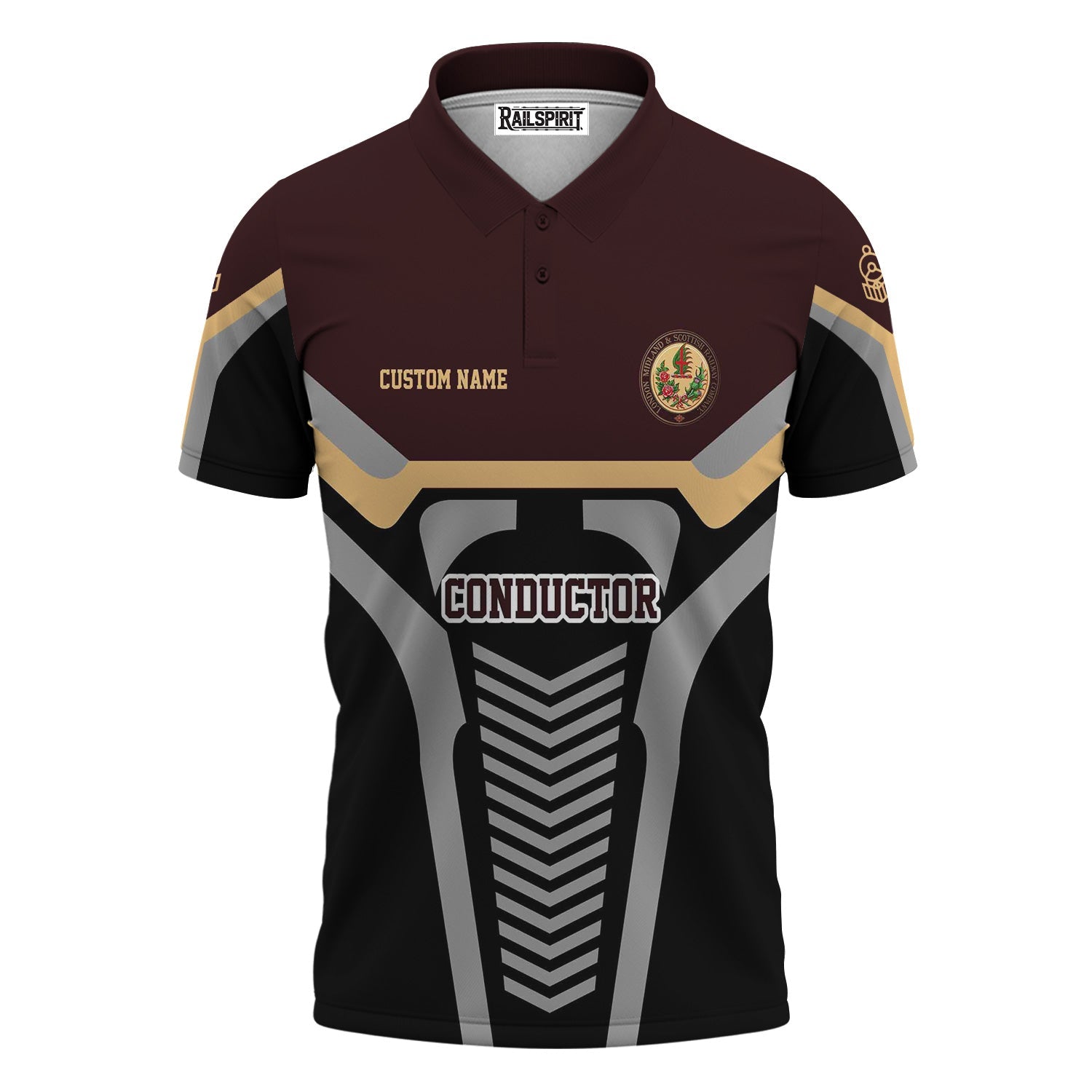 Railspirit Personalized London, Midland and Scottish Railway Polo Shirt Track-Inspired with Custom Job Position  Train Shirt