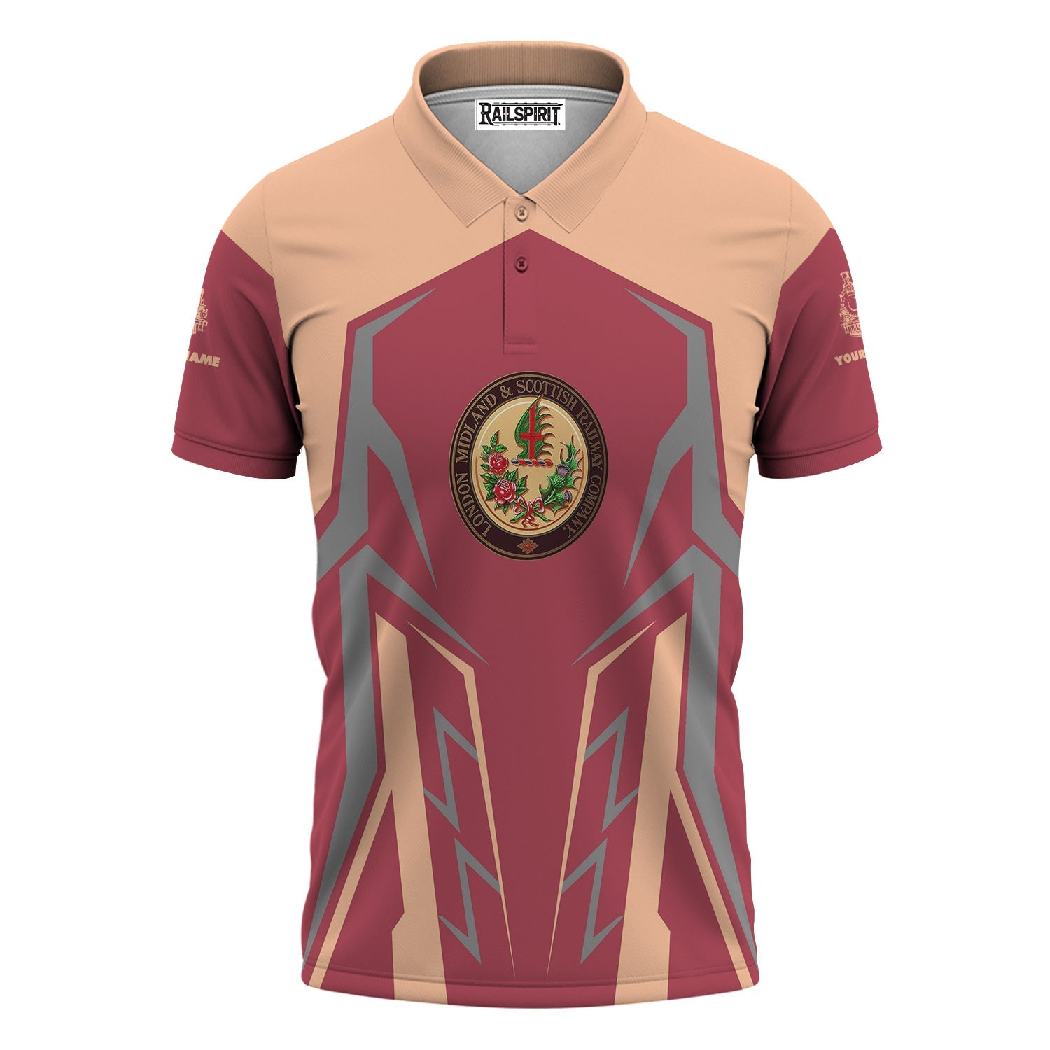 Railspirit Personalized London, Midland and Scottish Railway Polo Shirt Futuristic Design with Custom Job Train Shirt