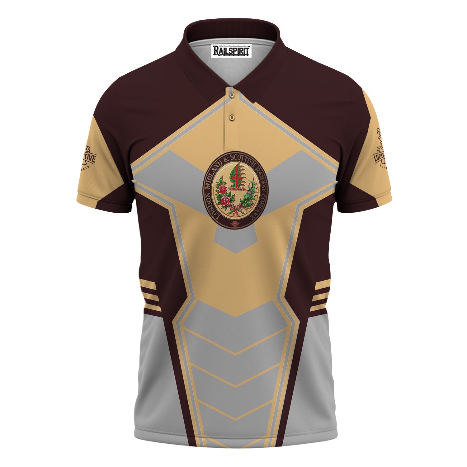Railspirit Personalized London, Midland and Scottish Railway Polo Shirt Engine-Inspired Style Train Shirt for Railroad Fanatic