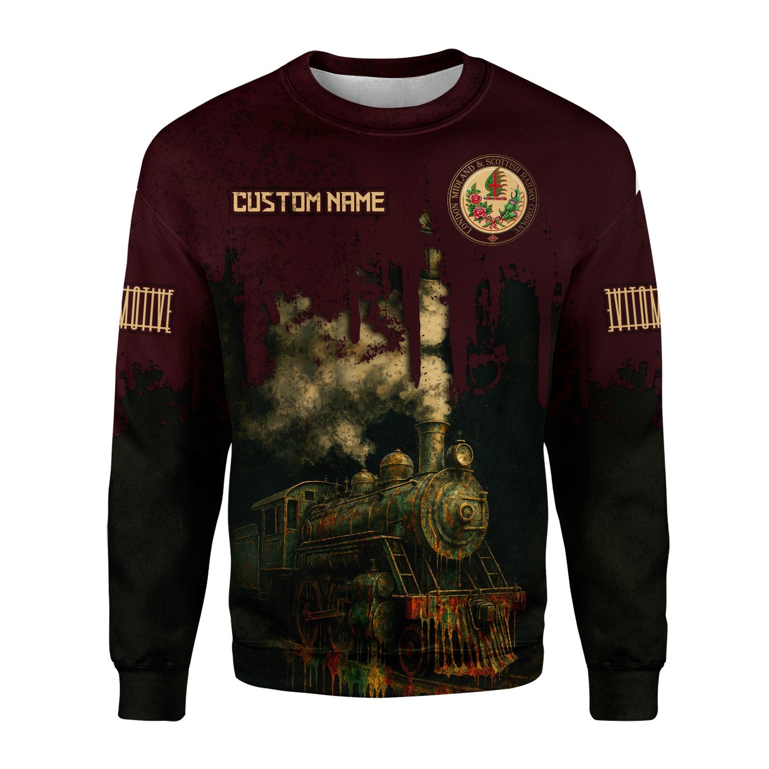 Railspirit Personalized London, Midland and Scottish Railway Sweatshirt Vintage Train Art Style Shirt For Locomotive Fans