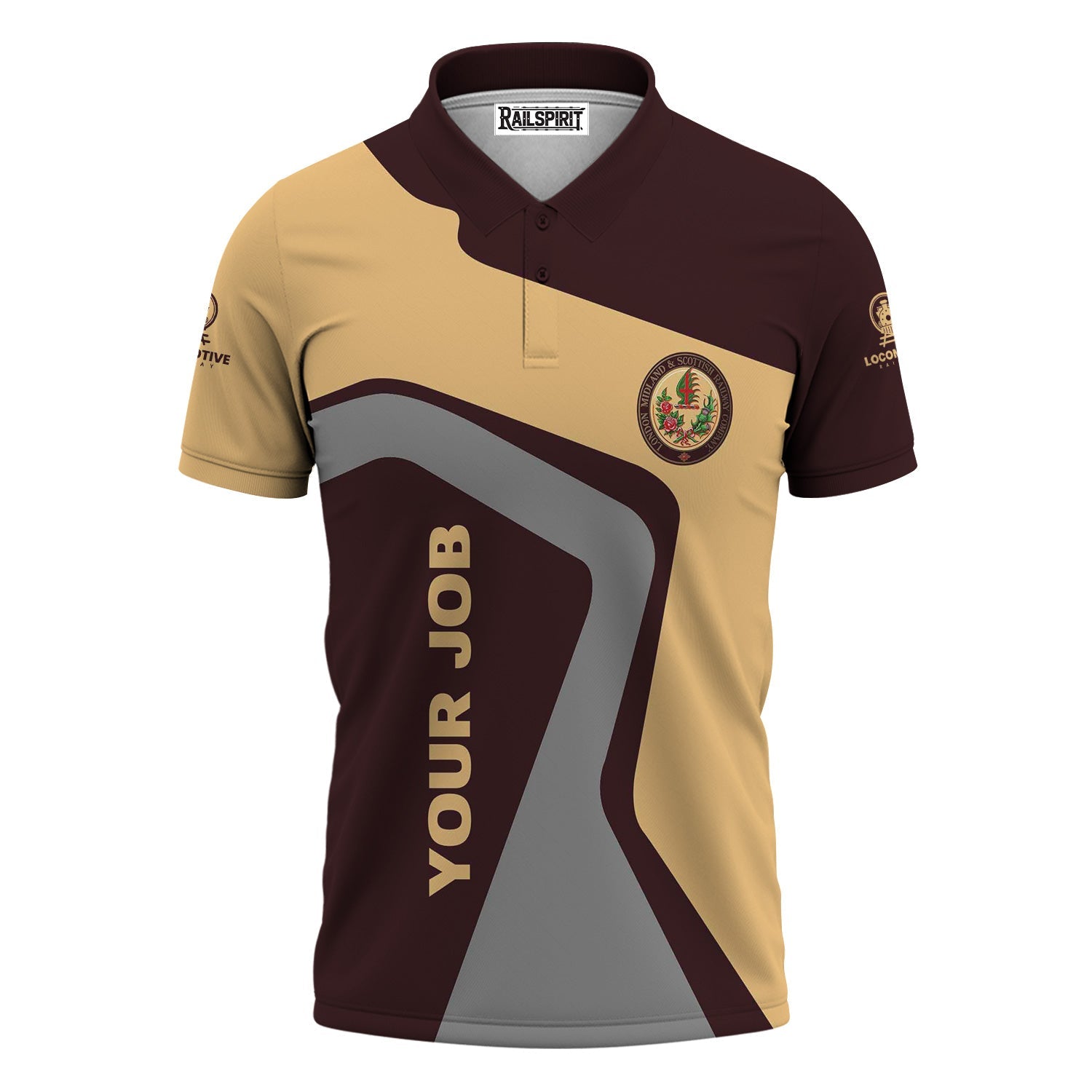 Railspirit Personalized London, Midland and Scottish Railway Polo Shirt Unique Design with Custom Job Position Train Shirt