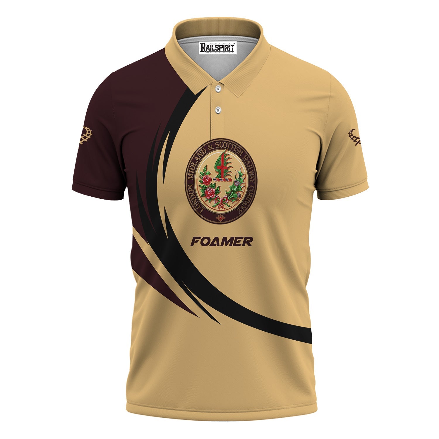 Railspirit Personalized London, Midland and Scottish Railway Polo Shirt Unique Graphic Style Shirt For Train Enthusiasts