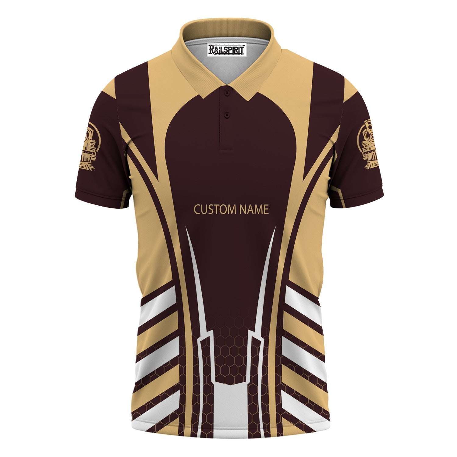 Railspirit Personalized London, Midland and Scottish Railway Polo Shirt Striped Railroad Style Train Shirt All Over Print