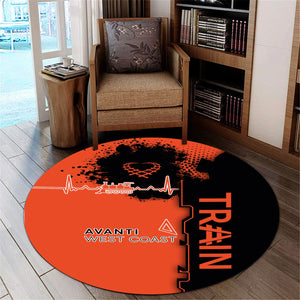Railspirit Avanti West Coast Round Mat Engine Heartbeat and Track Love Style Mat Gift Idea For Train Lovers
