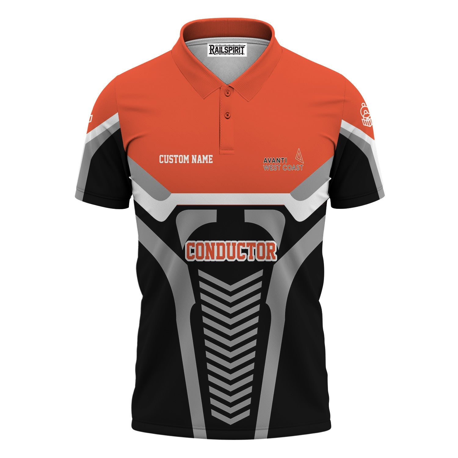 Railspirit Personalized Avanti West Coast Polo Shirt Track-Inspired with Custom Job Position Train Shirt