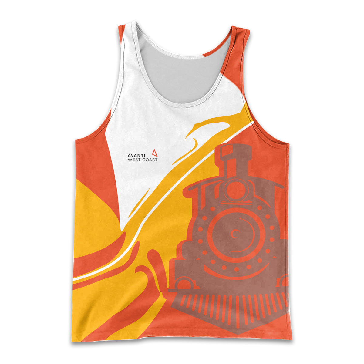Railspirit Personalized Avanti West Coast Men Tank Top Flame-Inspired Style Shirt Gift Idea For Train Lovers