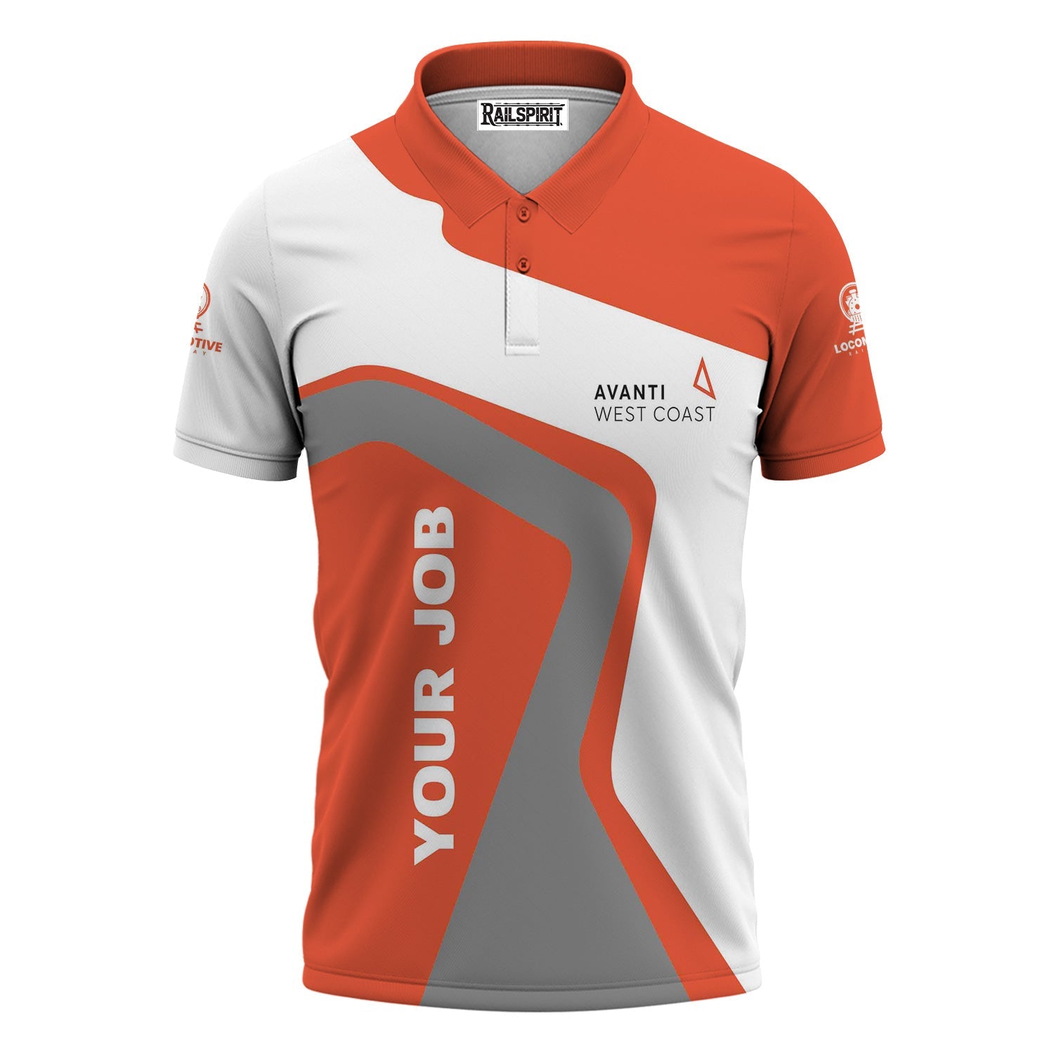 Railspirit Personalized Avanti West Coast Polo Shirt Unique Design with Custom Job Position Train Shirt