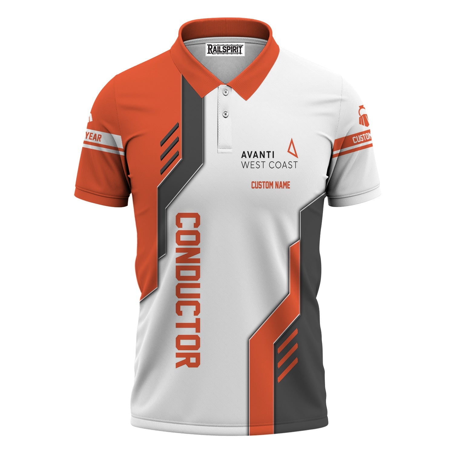 Railspirit Personalized Avanti West Coast Polo Shirt Unique Railway Style with Custom Job Train Shirt