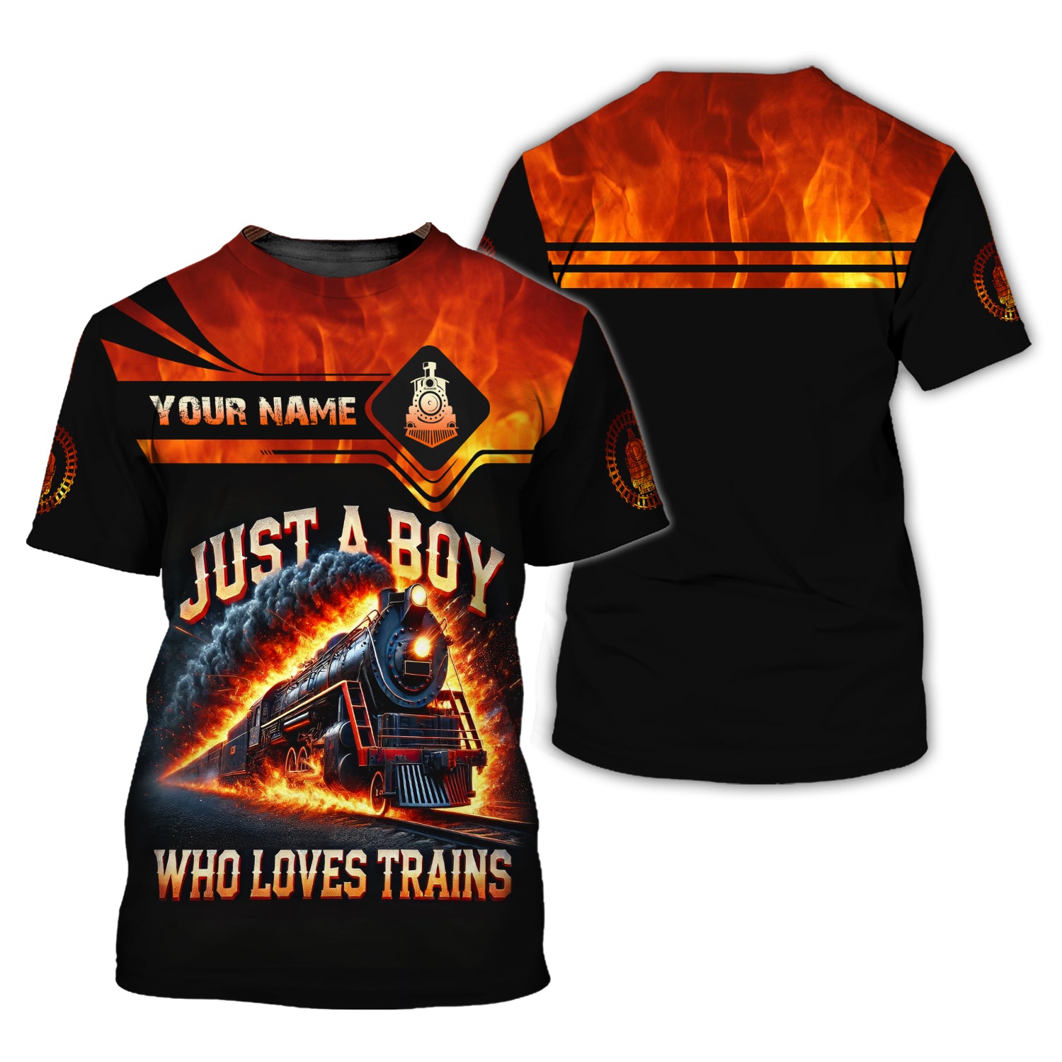 Railspirit Personalized Just A Boy Who Loves Trains T-Shirt - Epic Steam Engine Design for Rail Fans