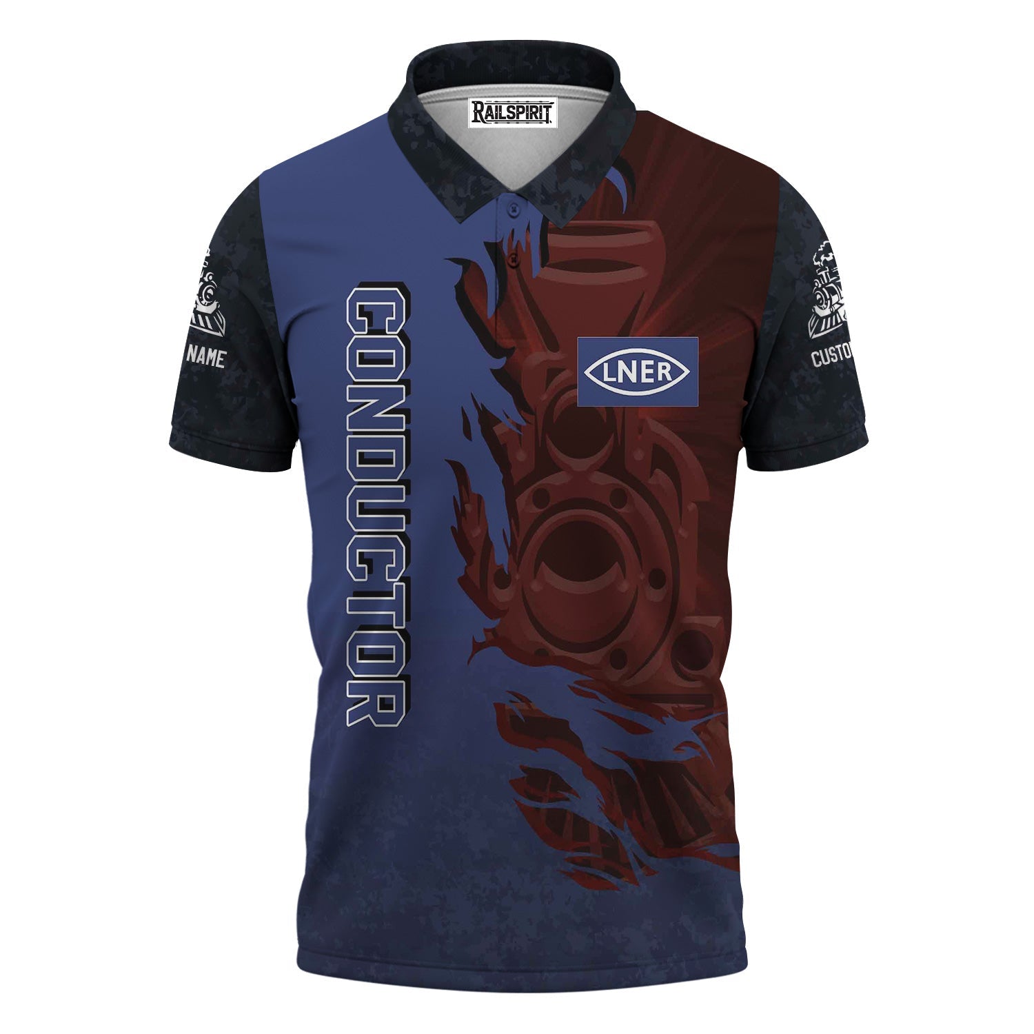 Railspirit Personalized London and North Eastern Railway Polo Shirt Blazing Style with Custom Position Train Shirt