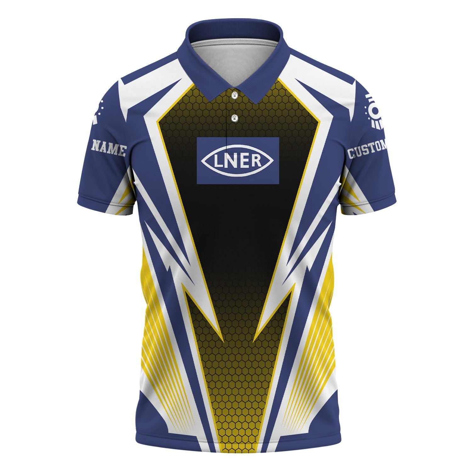 Railspirit Personalized London and North Eastern Railway Polo Shirt Lightning Graphic Style Shirt Gift Idea For Train Lover