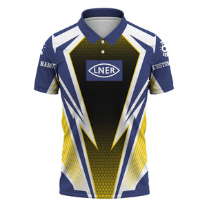 Railspirit Personalized London and North Eastern Railway Polo Shirt Lightning Graphic Style Shirt Gift Idea For Train Lover