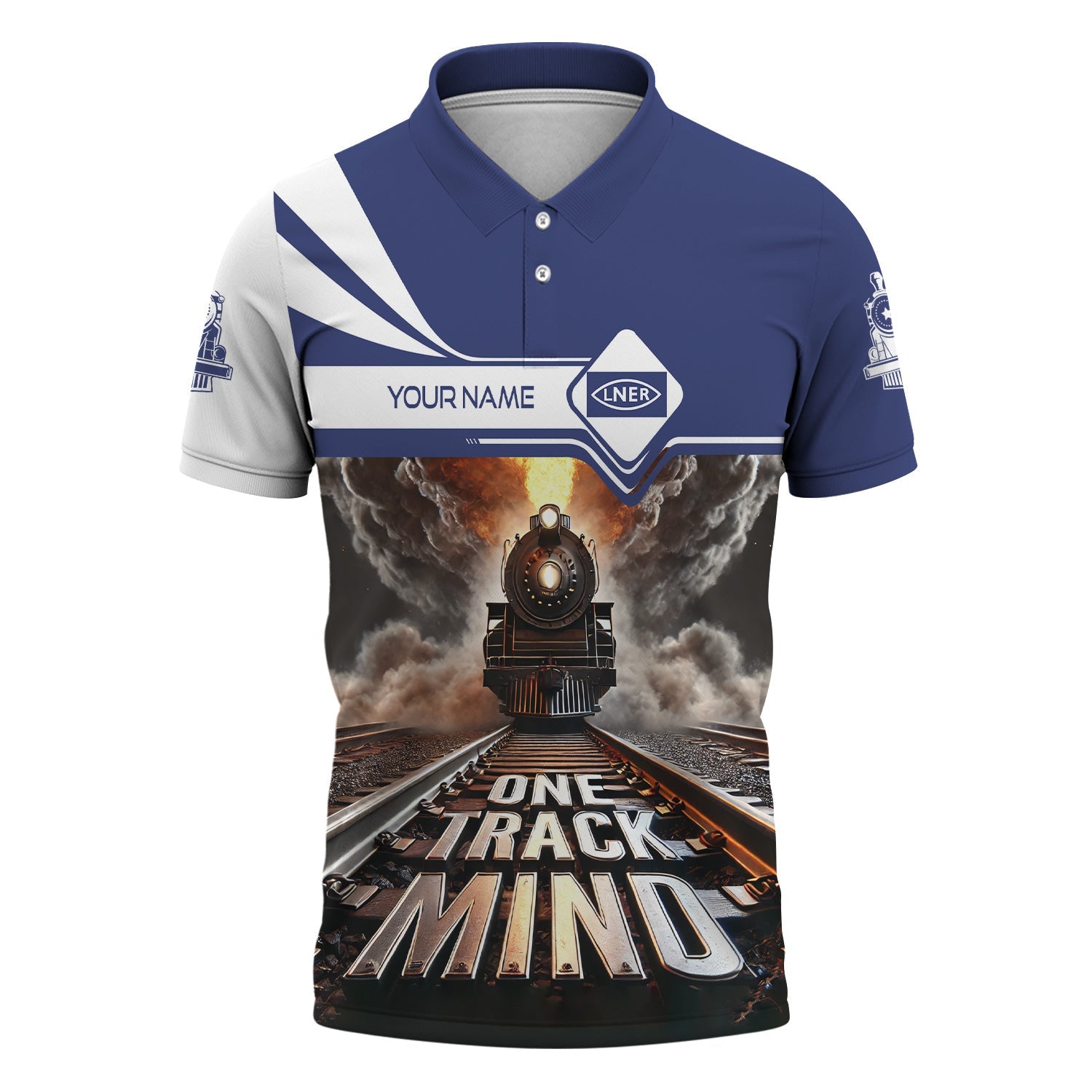 Railspirit Personalized London and North Eastern Railway Polo Shirt One Track Mind Train Printed Shirt