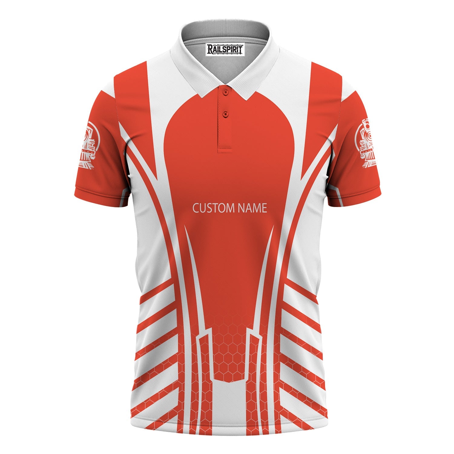 Railspirit Personalized British Railway Polo Shirt Striped Railroad Style Train Shirt All Over Print