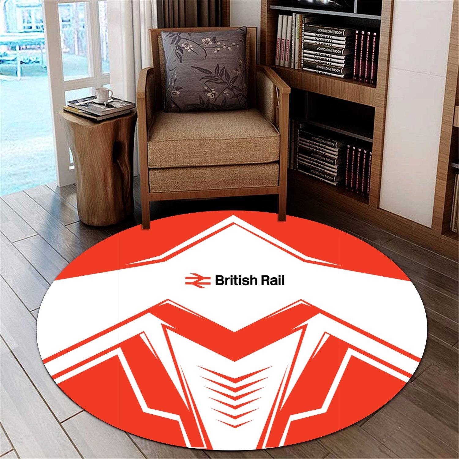 Railspirit British Railway Round Mat Railway Trainspotter Style Mat Gift Idea For Foamers