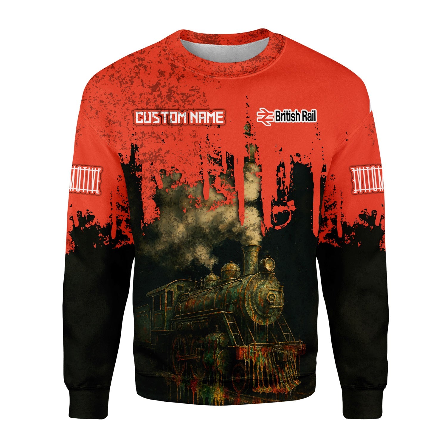 Railspirit Personalized British Railway Sweatshirt Vintage Train Art Style Shirt For Locomotive Fans