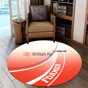 Railspirit British Railway Round Mat Railway-Themed Style Mat Gift Idea For Trainspotter
