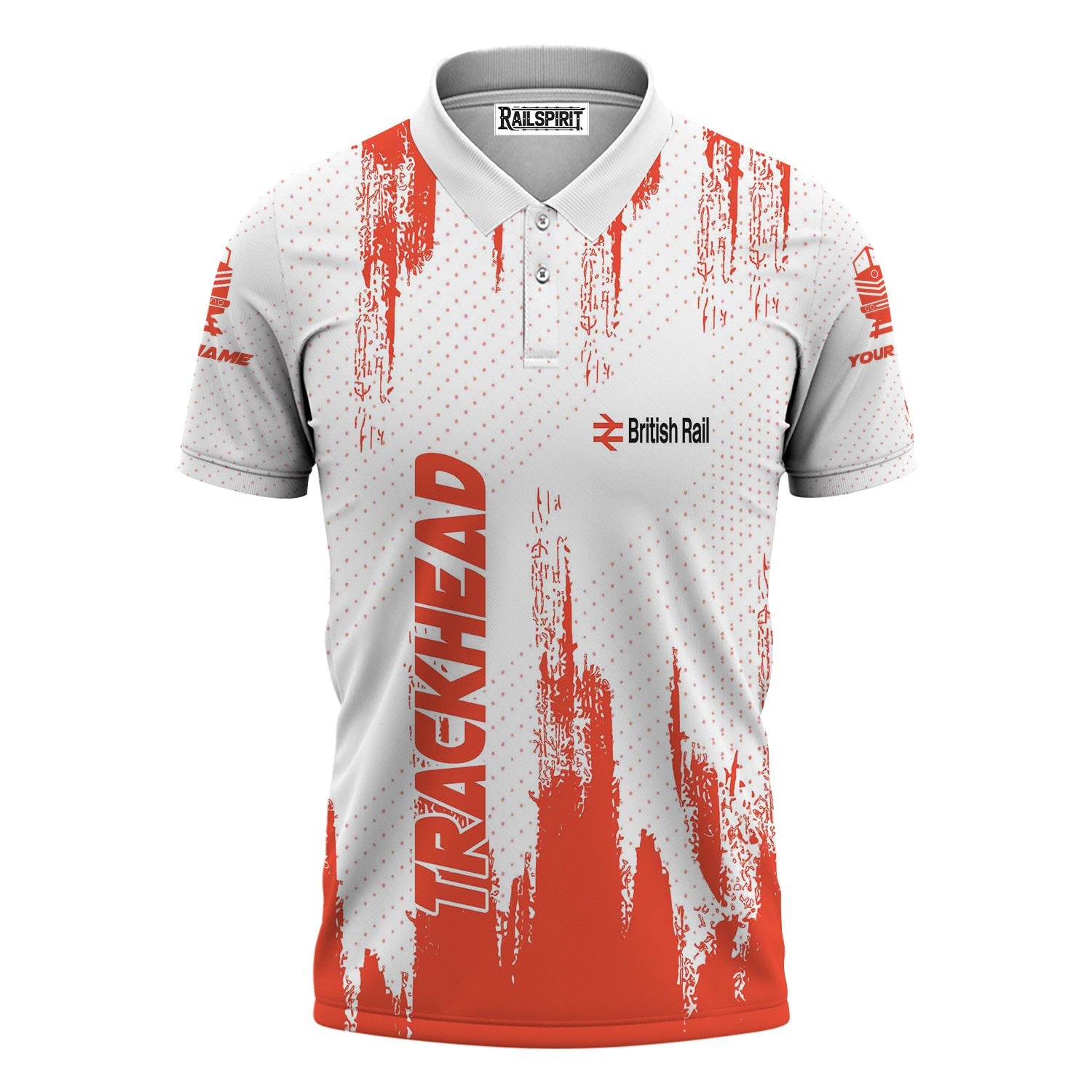 Railspirit Personalized British Railway Polo Shirt Paint Impact Design Train Shirt for Trackhead