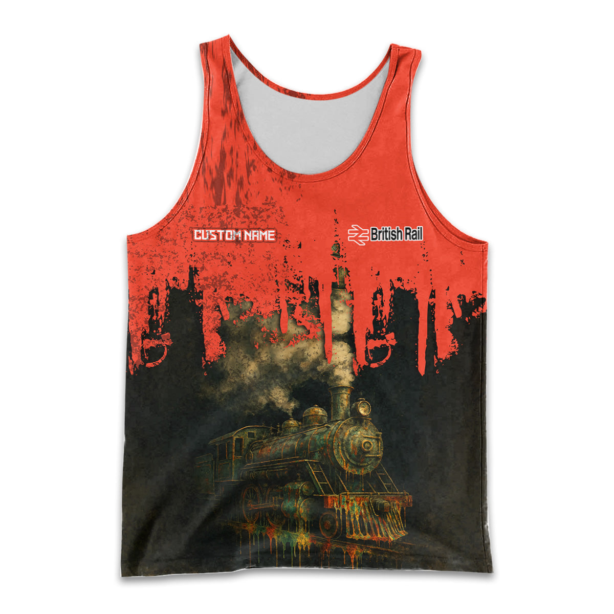 Railspirit Personalized British Railway Men Tank Top Vintage Train Art Style Shirt For Locomotive Fans