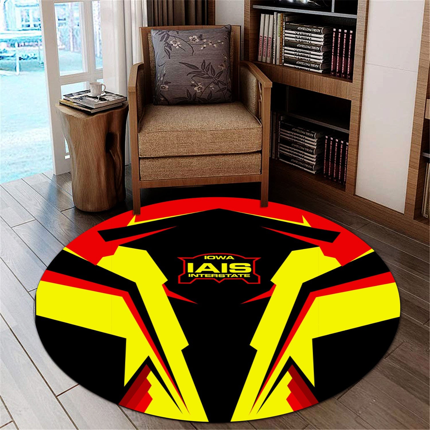 Railspirit Iowa Interstate Railroad Round Mat Strong Line Style IAIS Mat All Over Print