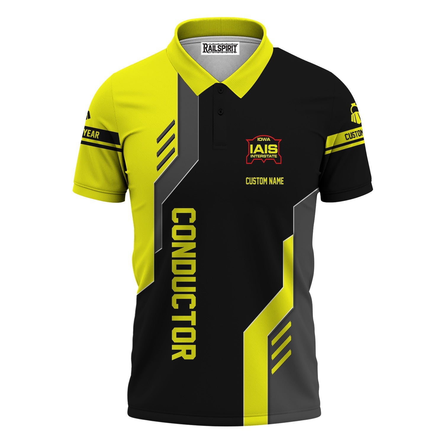 Railspirit Personalized Iowa Interstate Railroad Polo Shirt Unique Railway Style with Custom Job IAIS Train Shirt