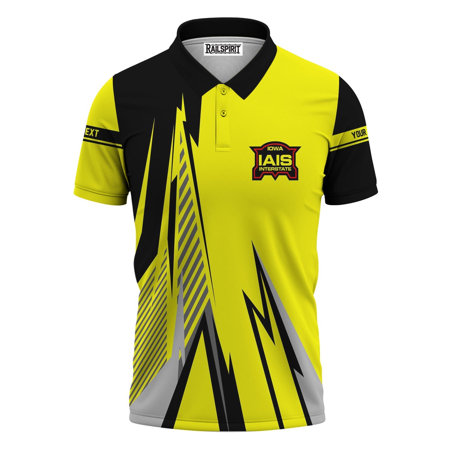 Railspirit Personalized Iowa Interstate Railroad Polo Shirt Lightning-Inspired Railway Style IAIS Shirt For Train Lovers