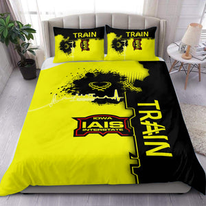 Railspirit Iowa Interstate Railroad Bedding Set Engine Heartbeat and Track Love Style IAIS Bedding Set Gift Idea For Train Lovers