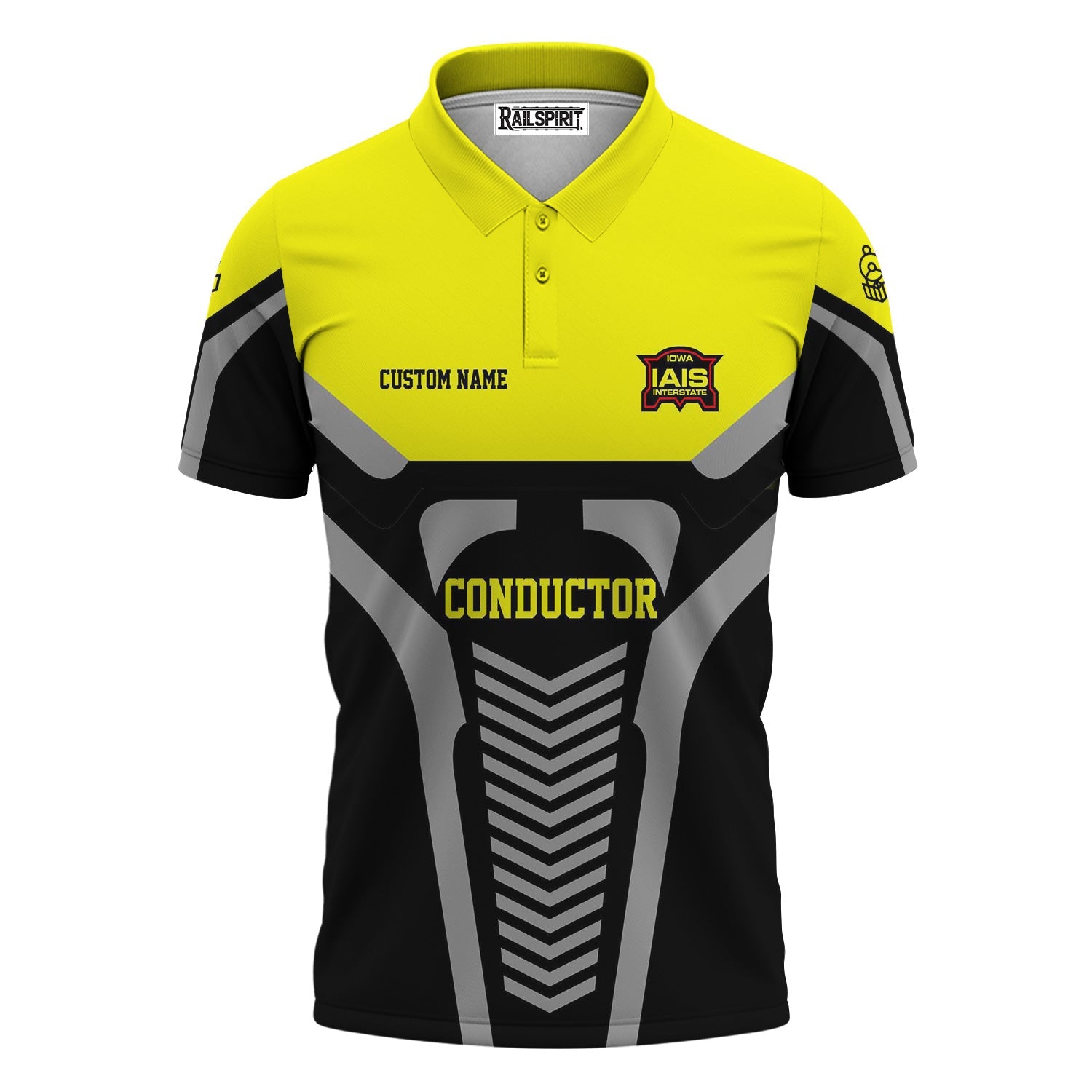 Railspirit Personalized Iowa Interstate Railroad Polo Shirt Track-Inspired with Custom Job Position IAIS Train Shirt