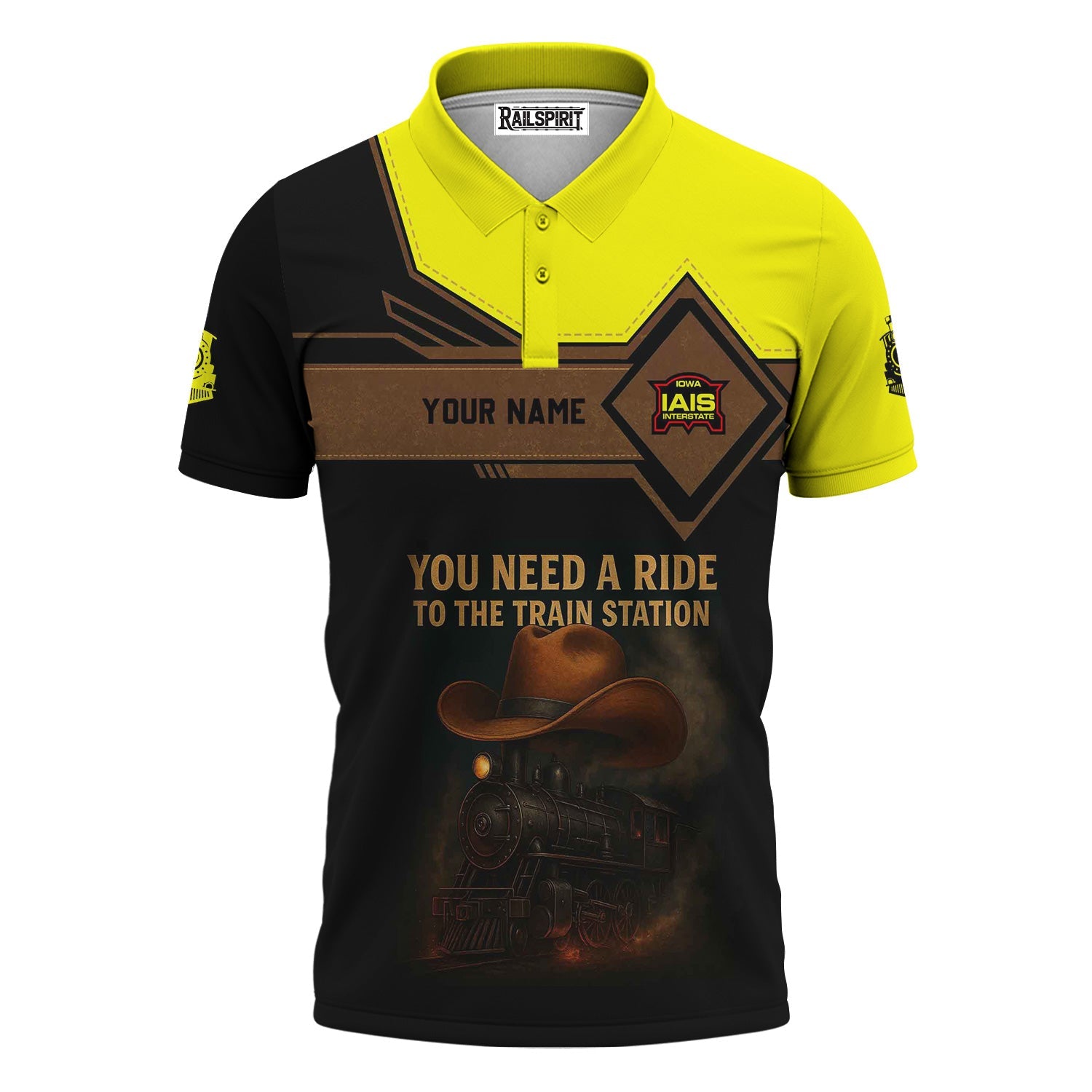 Railspirit Personalized Iowa Interstate Railroad Polo Shirt You Need A Ride To The Train Station IAIS Shirt For Train Lovers