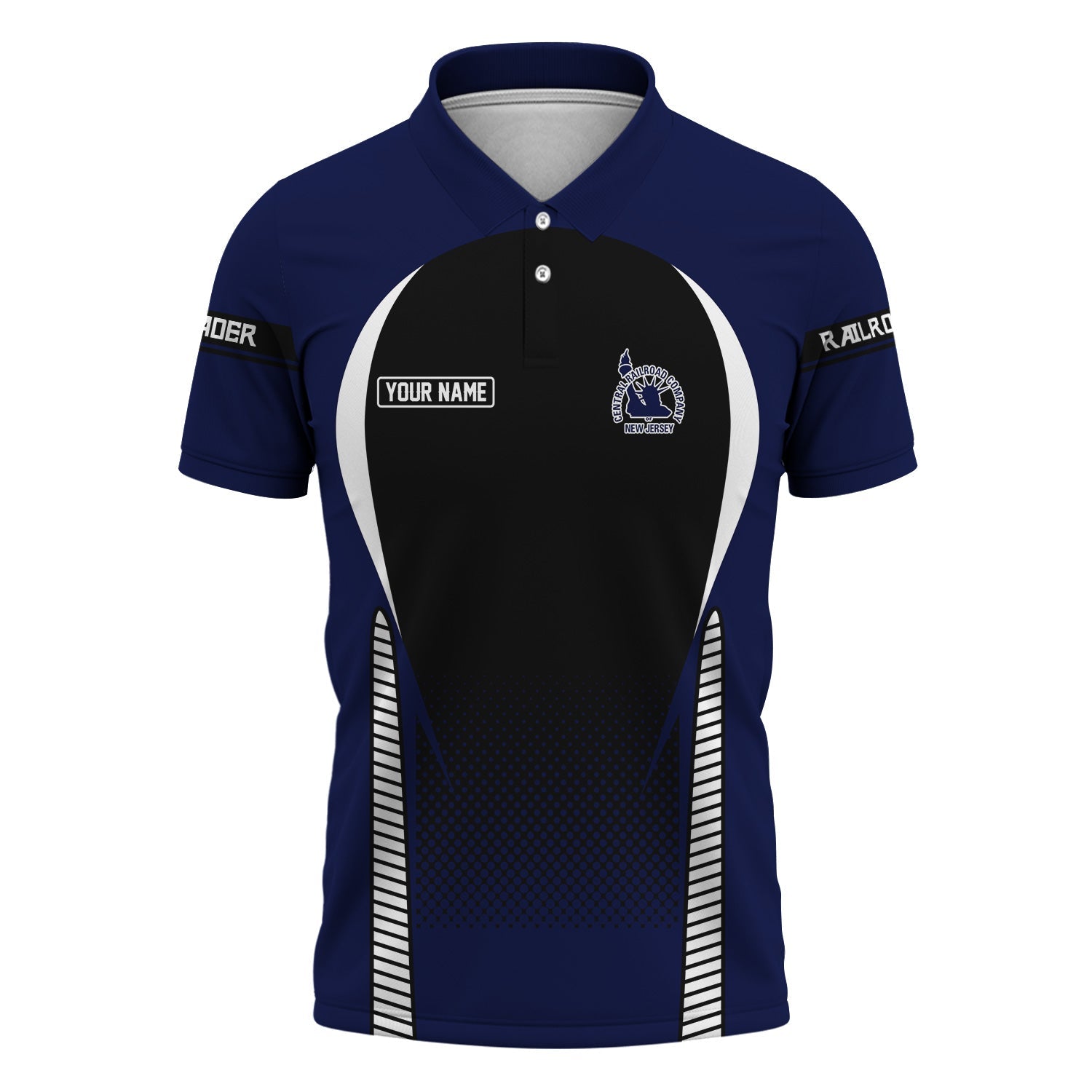 Railspirit Personalized Jersey Central Railroad Polo Shirt Stress Is Caused By Not Having Enough Trains Shirt All Over Print