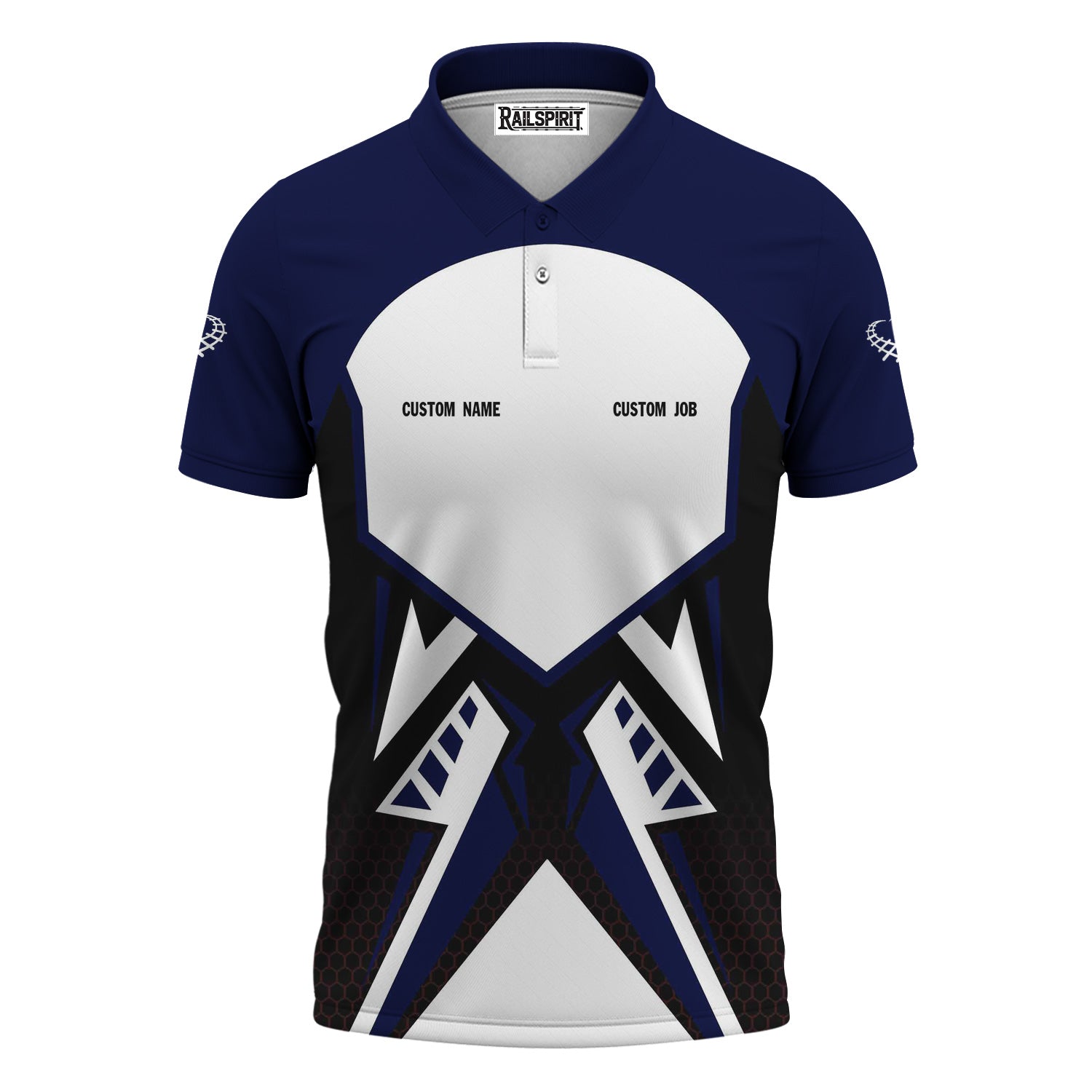 Railspirit Personalized Jersey Central Railroad Polo Shirt Vibriant Style with Custom Position CNJ Train Shirt