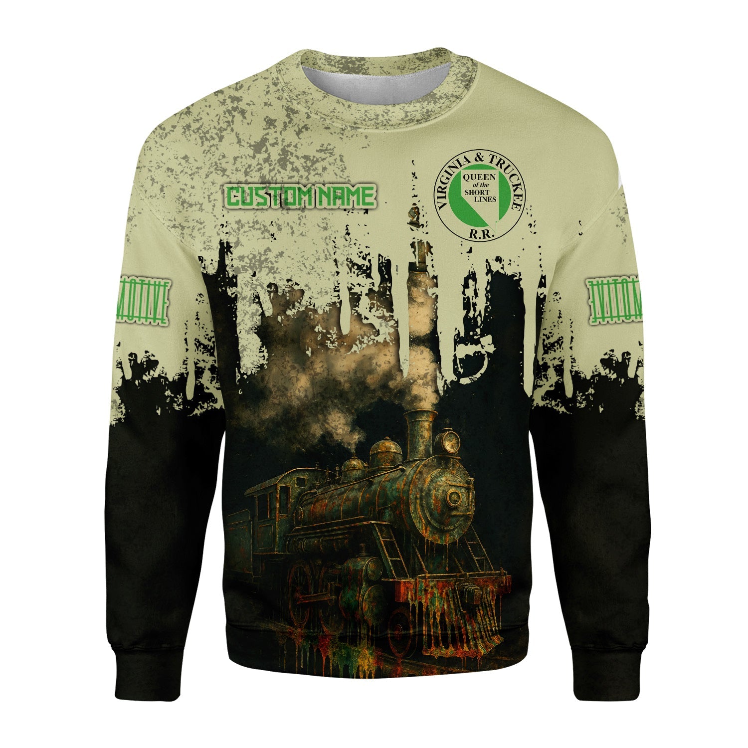 Railspirit Personalized Virginia & Truckee Railroad Sweatshirt Vintage Train Art Style Shirt For Locomotive Fans