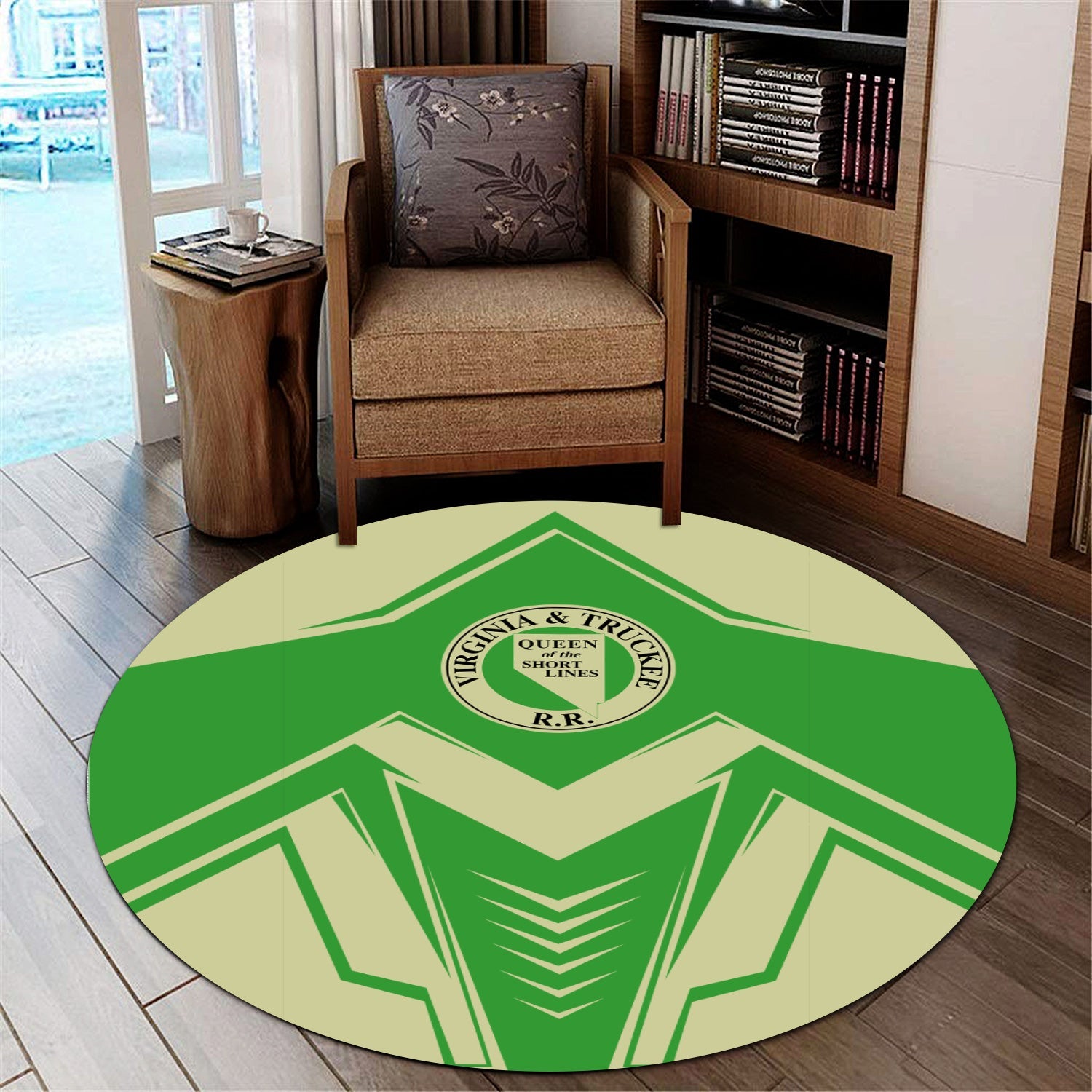 Railspirit Virginia & Truckee Railroad Round Mat Railway Trainspotter Style Mat Gift Idea For Foamers