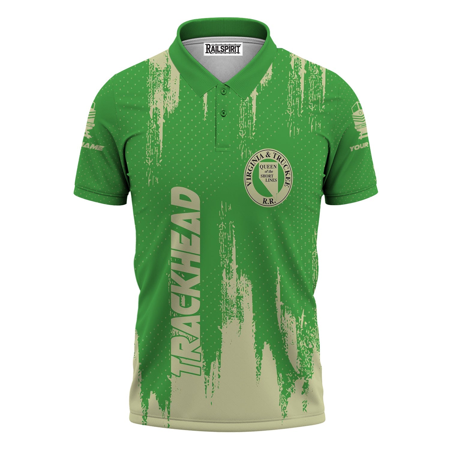 Railspirit Personalized Virginia & Truckee Railroad Polo Shirt Paint Impact Design Train Shirt for Trackhead