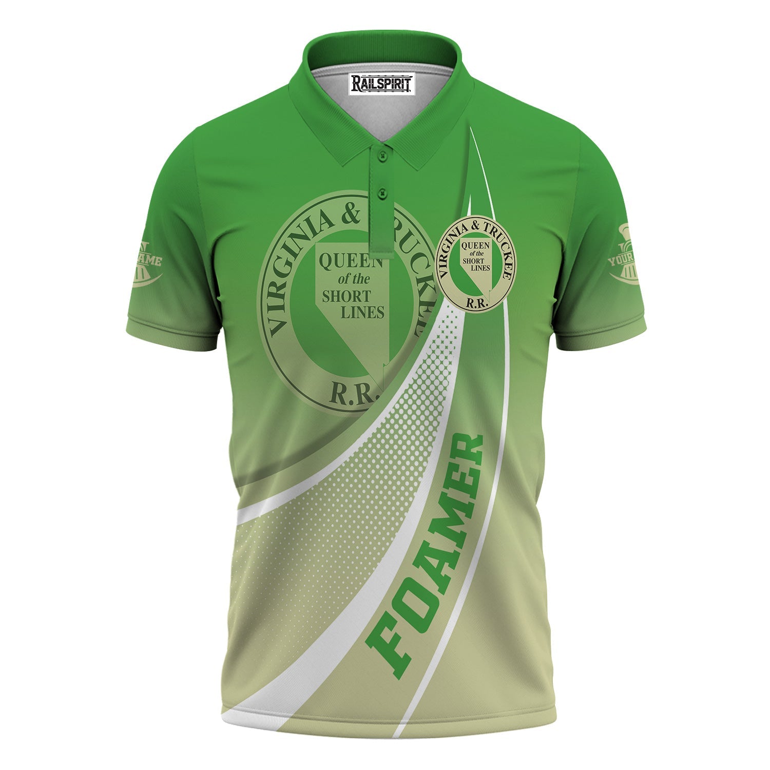 Railspirit Personalized Virginia & Truckee Railroad Polo Shirt Railway-Themed Style Shirt Gift Idea For Trainspotter