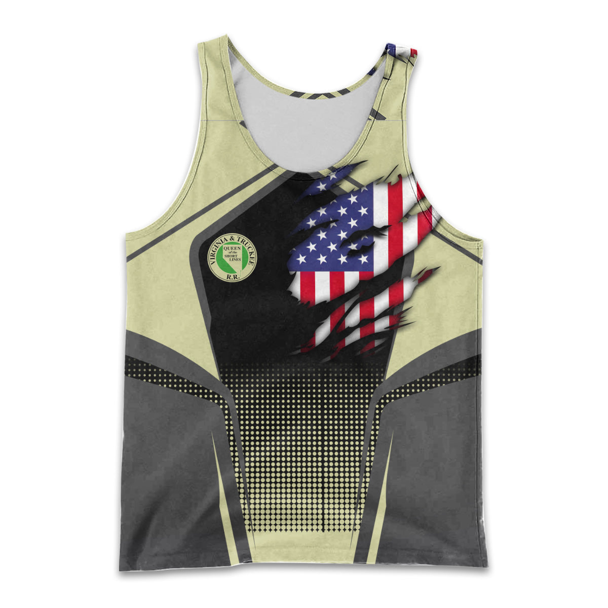 Railspirit Personalized Virginia & Truckee Railroad Men Tank Top American Eagle Vintage Train Shirt