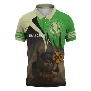Railspirit Personalized Virginia & Truckee Railroad Polo Shirt Angry Train Polo Shirt Gift Idea For Train Lover